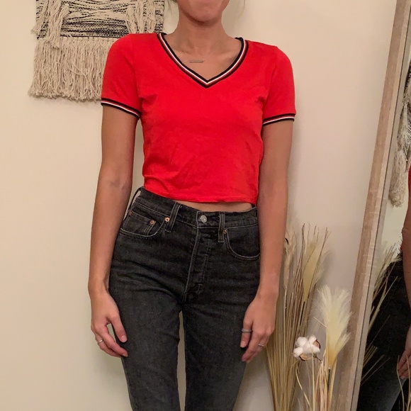 Forever 21 Tops - NWT Forever 21 Red Crop T Shirt - S
